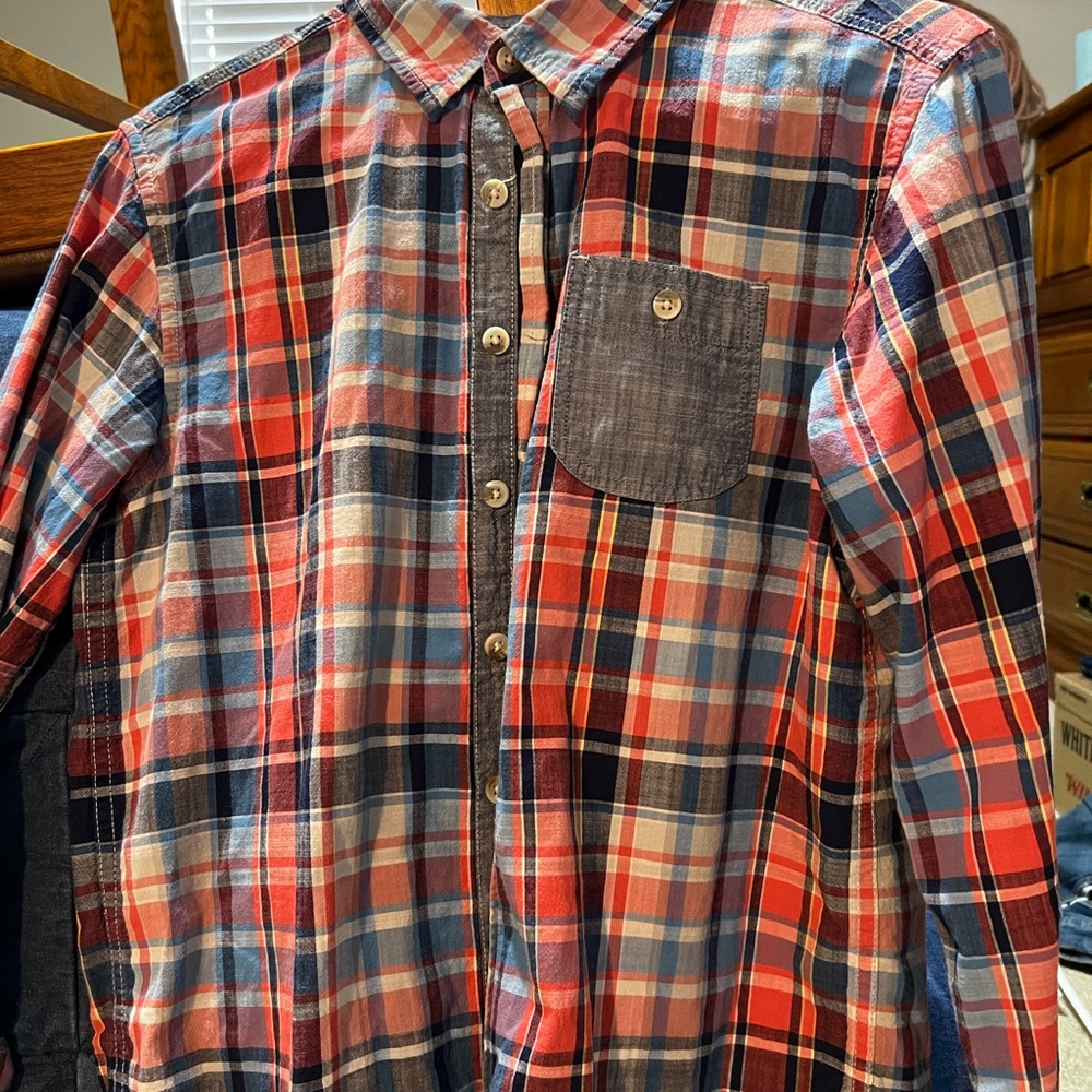 Cherokee Multicolor Plaid Button Down Shirt